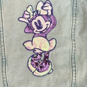 Disney brand Kids Light Blue Denim Jacket with Patches and “pins”